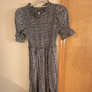 Gap purple/black floral smocked dress size M